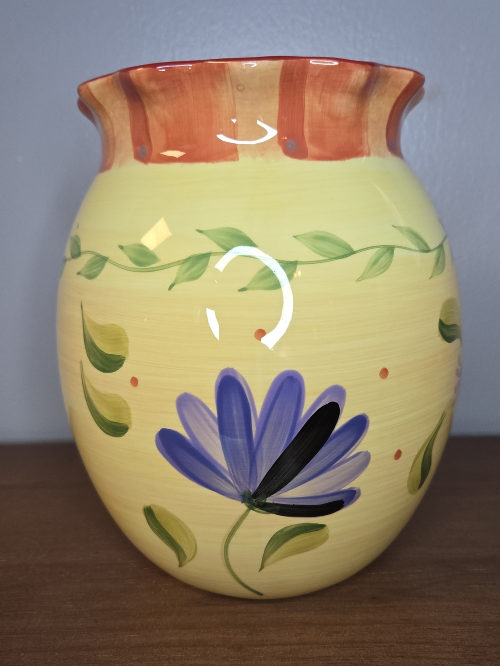 Pfaltzgraff Napoli Large Kitchen Canister (No Lid) Mediterranean Floral Lemon